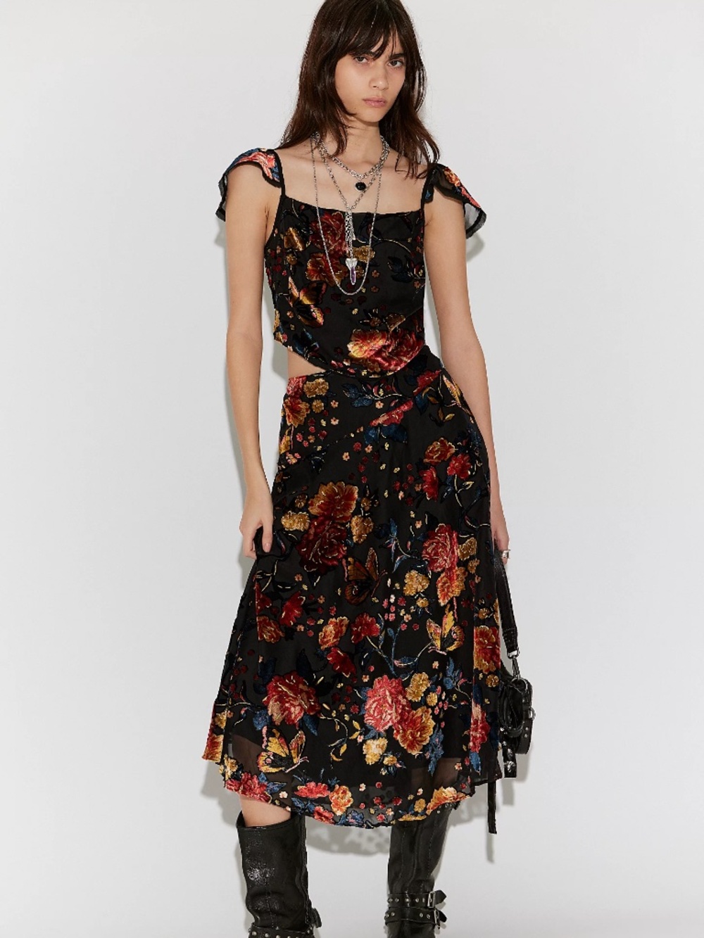 Free People Electra Heart Midi Skirt Set